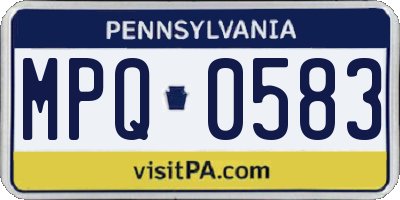 PA license plate MPQ0583