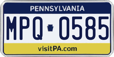 PA license plate MPQ0585