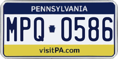PA license plate MPQ0586