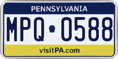 PA license plate MPQ0588