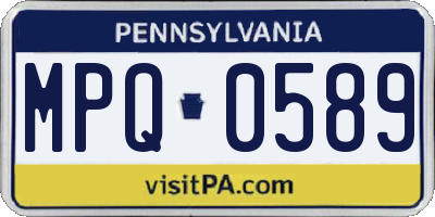 PA license plate MPQ0589