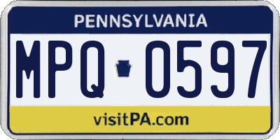 PA license plate MPQ0597