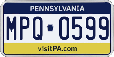 PA license plate MPQ0599