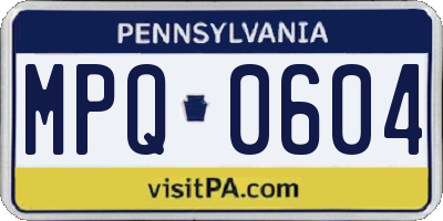 PA license plate MPQ0604