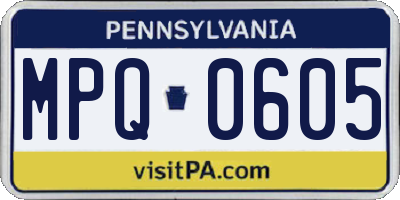 PA license plate MPQ0605