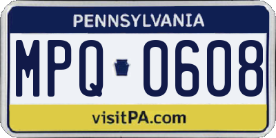 PA license plate MPQ0608