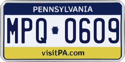 PA license plate MPQ0609