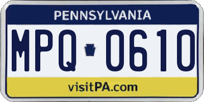 PA license plate MPQ0610