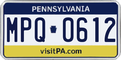 PA license plate MPQ0612