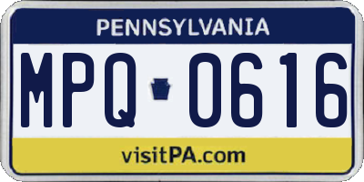 PA license plate MPQ0616