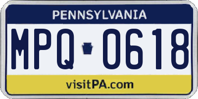 PA license plate MPQ0618