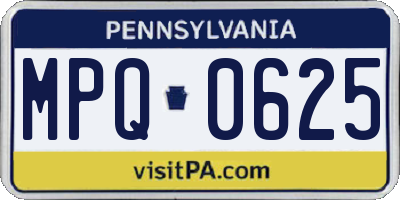 PA license plate MPQ0625