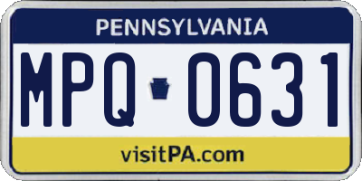 PA license plate MPQ0631