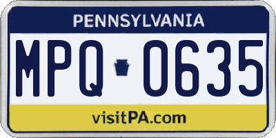 PA license plate MPQ0635