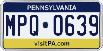 PA license plate MPQ0639