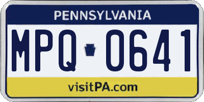 PA license plate MPQ0641
