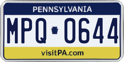 PA license plate MPQ0644