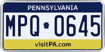 PA license plate MPQ0645