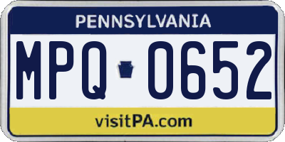 PA license plate MPQ0652