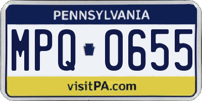 PA license plate MPQ0655