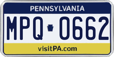 PA license plate MPQ0662