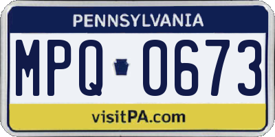 PA license plate MPQ0673