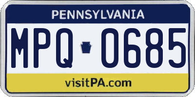 PA license plate MPQ0685