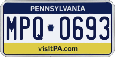 PA license plate MPQ0693