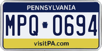 PA license plate MPQ0694