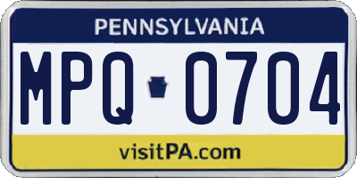 PA license plate MPQ0704