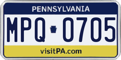 PA license plate MPQ0705