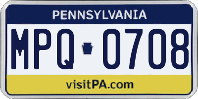PA license plate MPQ0708