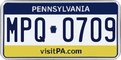 PA license plate MPQ0709