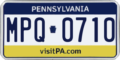 PA license plate MPQ0710