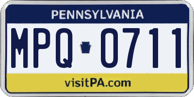 PA license plate MPQ0711