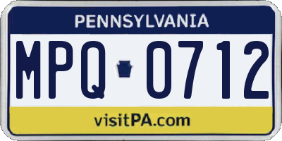 PA license plate MPQ0712