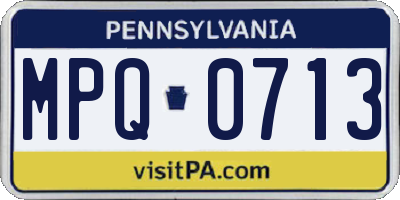 PA license plate MPQ0713