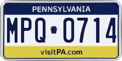 PA license plate MPQ0714