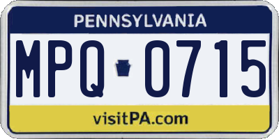PA license plate MPQ0715
