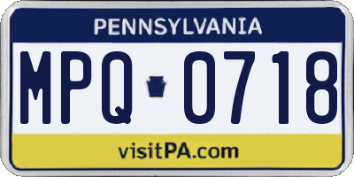 PA license plate MPQ0718