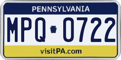 PA license plate MPQ0722