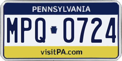 PA license plate MPQ0724