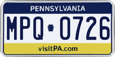 PA license plate MPQ0726