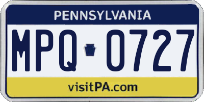 PA license plate MPQ0727