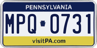 PA license plate MPQ0731