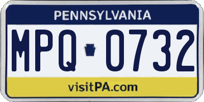 PA license plate MPQ0732