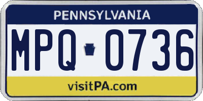 PA license plate MPQ0736