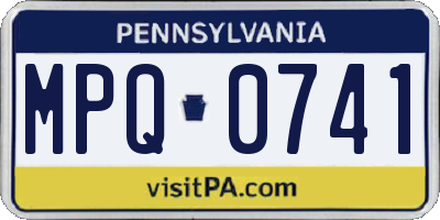 PA license plate MPQ0741