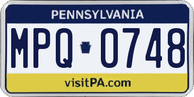 PA license plate MPQ0748