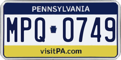 PA license plate MPQ0749